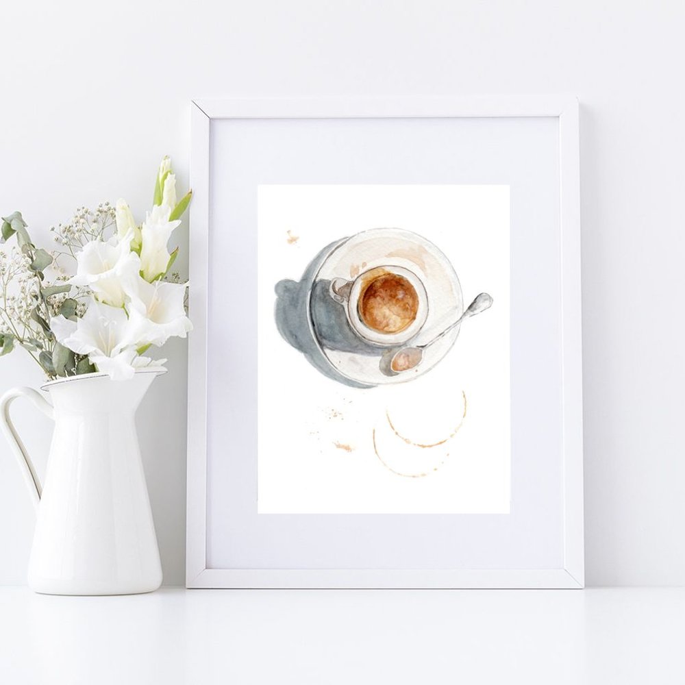 Print of ORIGINAL Watercolour Painting ☕️ Espresso - Picture 3 of 6